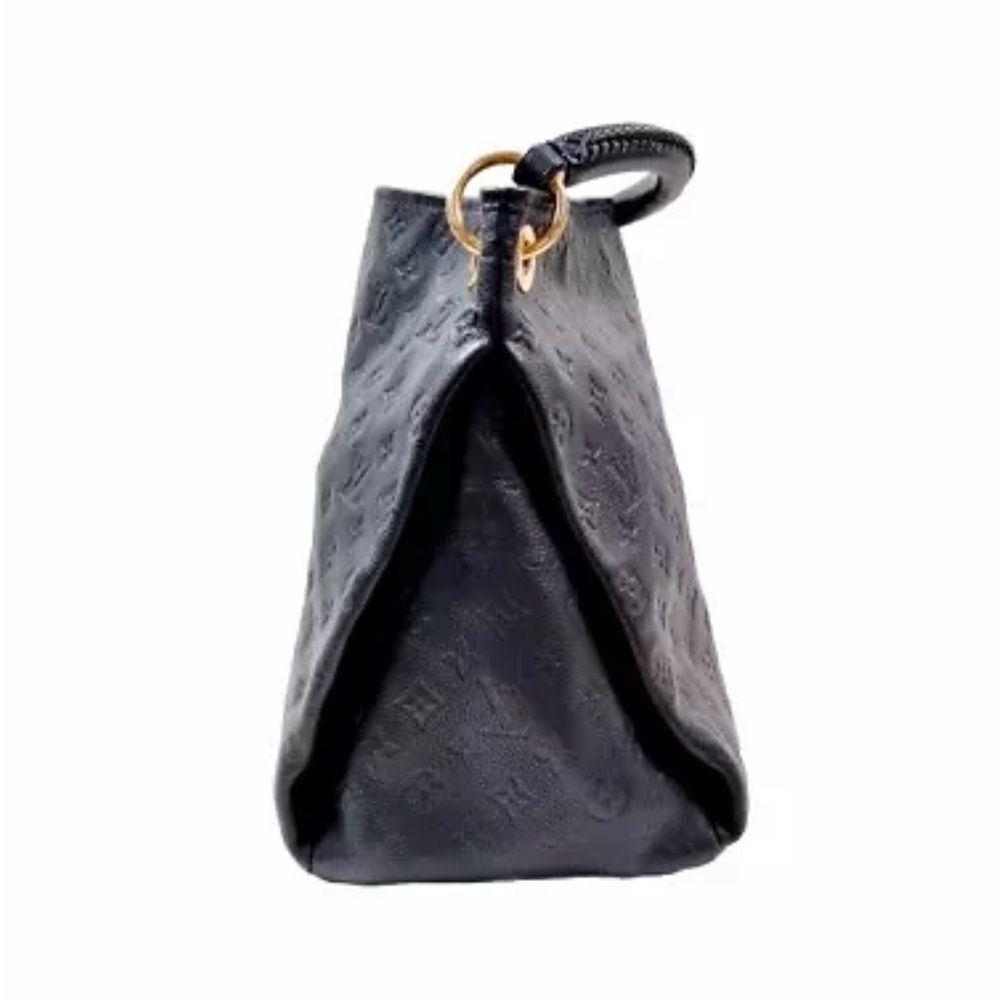 Auth Louis Vuitton Artsy Shoulder Bag MM Deep Navy Blue Leather Boho Monogram - Picture 3 of 16